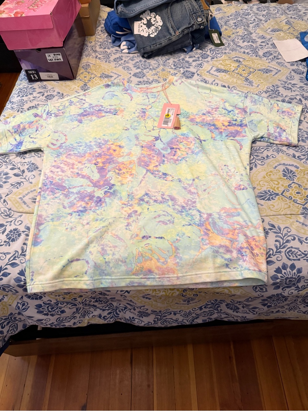 Bape Men’s Pastel Tie-Dye Tee in Mint, Lavender, Peach